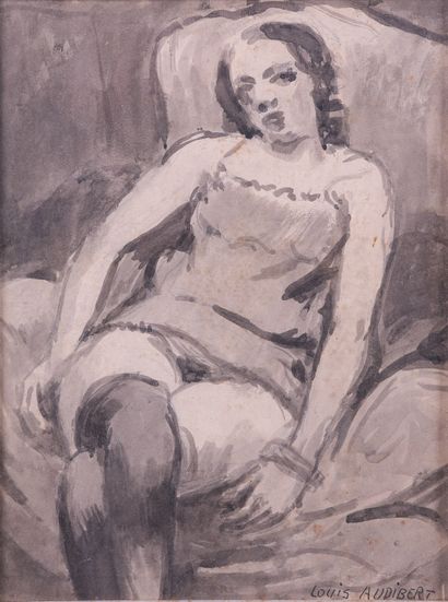 Louis AUDIBERT (1881-1983) 

Nu assise 

Aquarelle Signée...