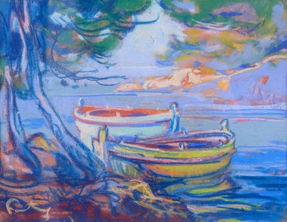 Louis FORTUNEY (1875-1951) 

Barques en bord...
