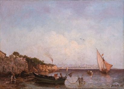 Joseph SUCHET (1824-1896) 

Bateaux en bord...