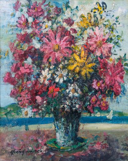 Merio AMEGLIO (1897-1970) 

Bouquet de fleurs...