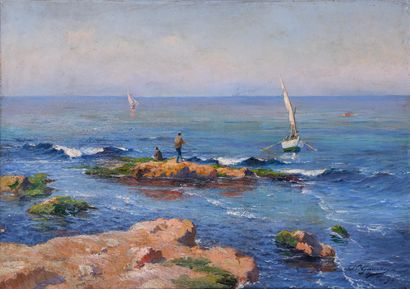 Adolphe Louis GAUSSEN (1871-1954) 

Pêcheurs...