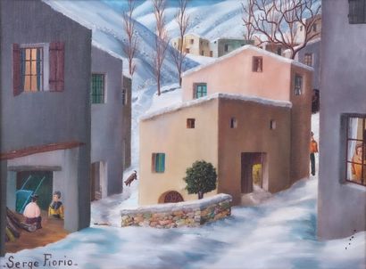 Serge FIORIO (1911-2011) 

Village sous la...