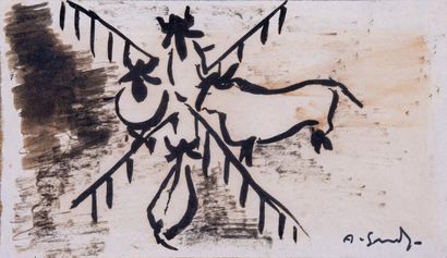 Alex SMADJA (1897-1977)

Taureaux

Encre

Signée...