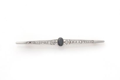 Broche barrette en platine (800/1000) et...