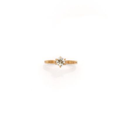 Solitaire en or jaune 18K (750/1000) serti...