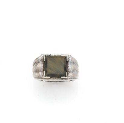 Bague Art Déco en argent (800/1000) ornée...