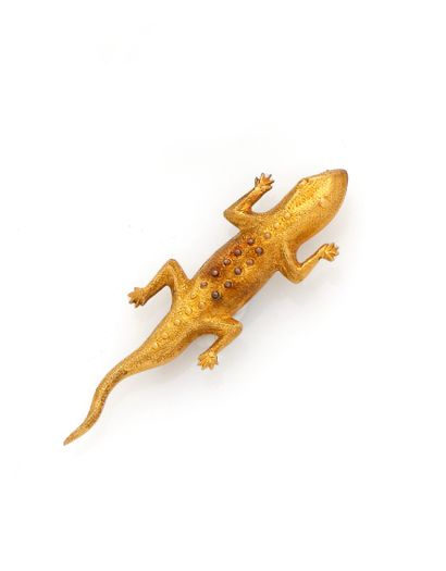 Broche en or jaune 18K (750/1000) représentant...