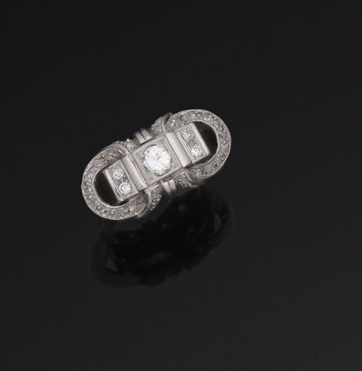 Bague en platine (850/1000) et or gris 18K...