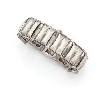 Bracelet Art déco en argent (800/1000) composé...