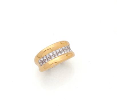 Bague bandeau en or jaune 18K (750/1000)...