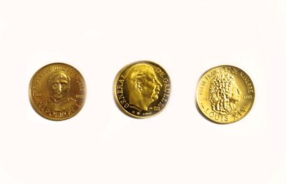 
FRANCE

Ensemble de 3 jetons en or. 1980
R/...