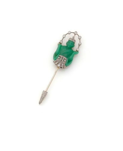 Epingle à jabot en or gris 18K (750/1000)...