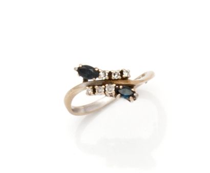 Bague Toi et Moi en or gris 18K (750/1000)...