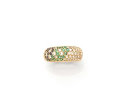 Bague jonc en or jaune 18K (750/1000) centrée...