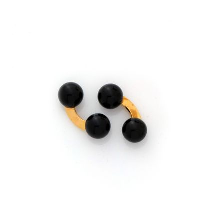 Paire de boutons de manchettes courbe en...