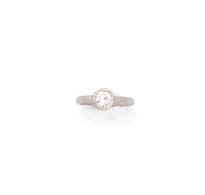 Solitaire en or gris 18K (750/1000) orné...