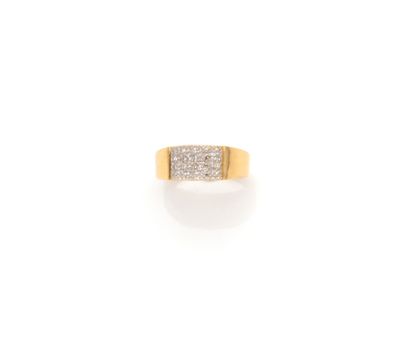Bague jonc en or deux tons 18K (750/1000)...