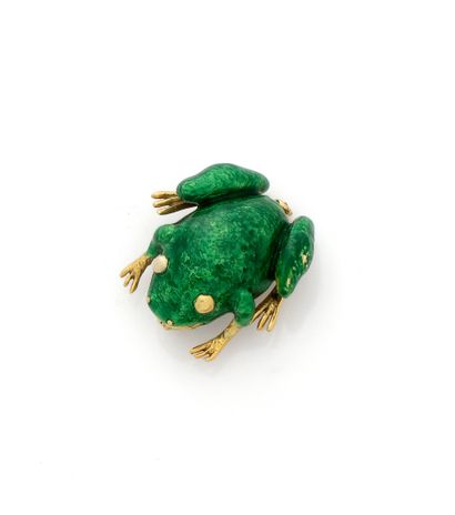 Broche en or jaune 18K (750/1000) représentant...