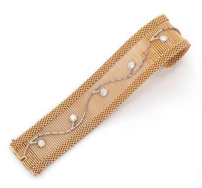 
Bracelet ruban en or deux tons 18K (750/1000)...