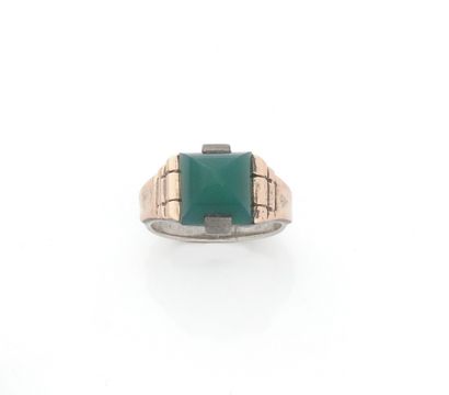 Bague Art Déco en argent (800/1000) et or...