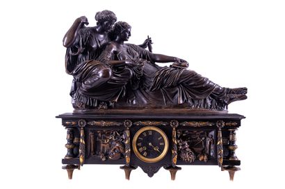 F. Barbedienne

Bronze clock with gunmetal...