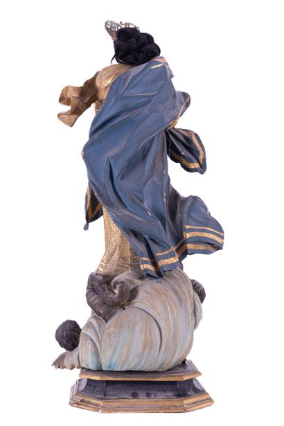 Virgin of the Assumption in wood carved in...