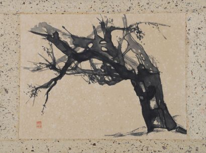 JAPON, XXe siècle

Paire de peintures à l'encre...