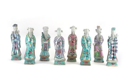 CHINE, XVIIIe siècle

Ensemble de huit statuettes...