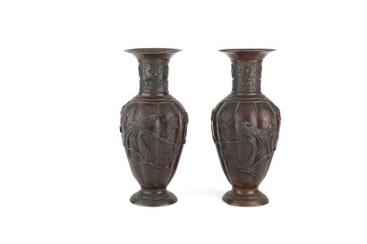 JAPON, Vers 1900

Paire de vases en bronze...