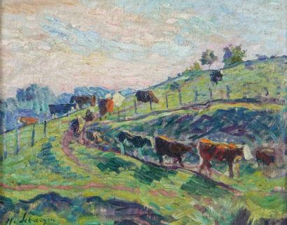Henri LEBASQUE (1865-1937) 

The meadow 

Oil...