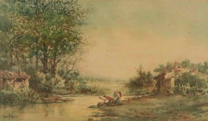 Émile HENRY (1842-1920) 

The washerwomen...