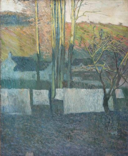 French school around 1900 

Forest landscape...