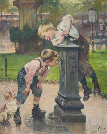 GEO (1853-1924) 

Children drinking at the...