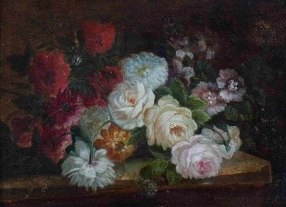 GUILLAUMET (XIX) 

Roses Thrown 

Pair of...