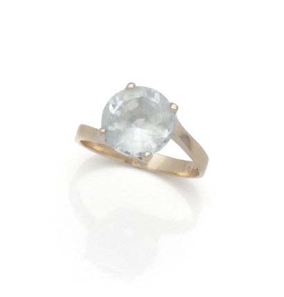 Solitaire en or gris 14K (585/1000) orné...