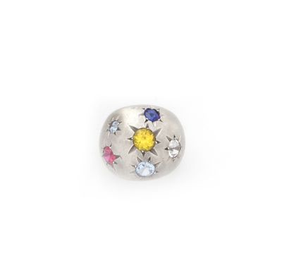 Bague boule en argent (800/1000) ornée de...
