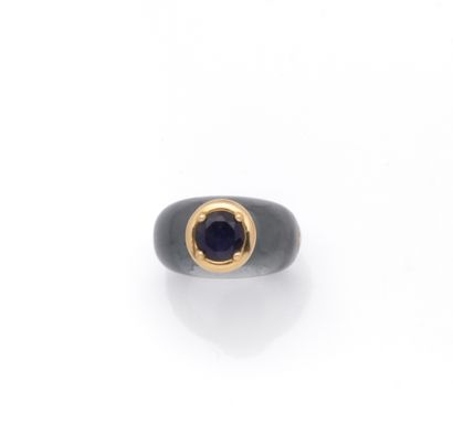 Bague en résine dégradée bleue ornée d'une...