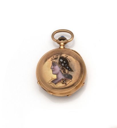 
Montre de poche en or jaune 18K 750 millièmes...