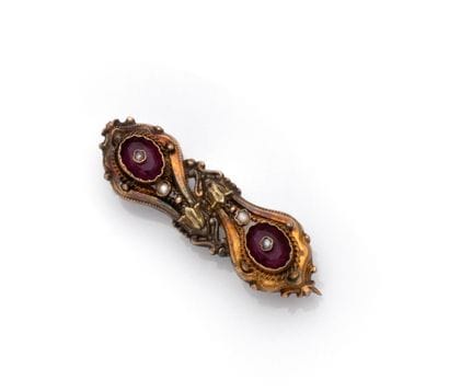 
Broche en or deux tons 18K (750/1000) et...