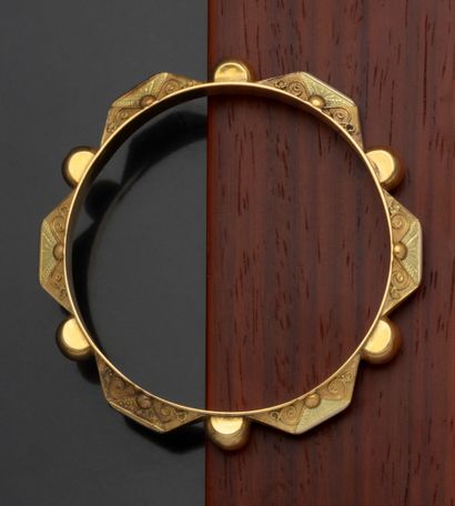 Bracelet jonc en or jaune 18K (750/1000)...