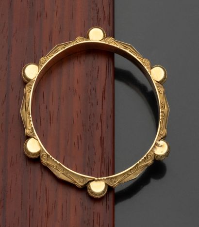 Bracelet jonc en or jaune 18K (750/1000)...