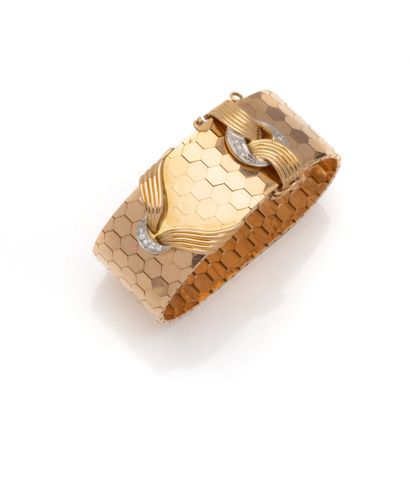 Bracelet ruban en or deux tons 18K (750/1000)...