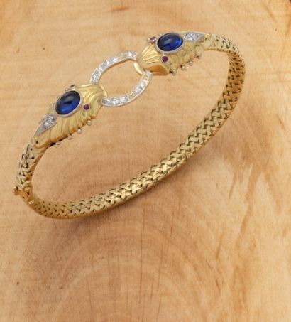 Bracelet jonc en or jaune 18K (750/1000)...