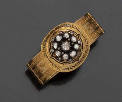 Bracelet en or jaune 18K (750/1000) et argent...