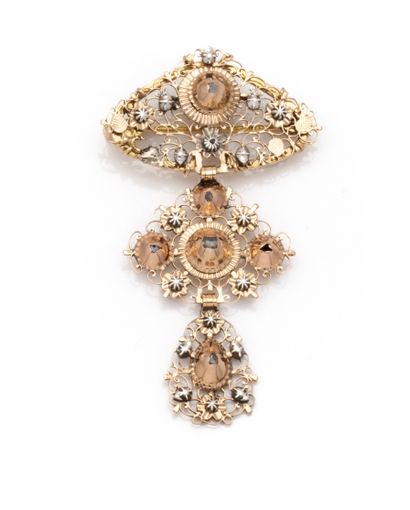 Croix des Flandres en or rose 14K (585/1000)...