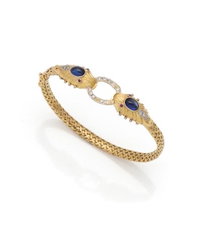 Bracelet jonc en or jaune 18K (750/1000)...