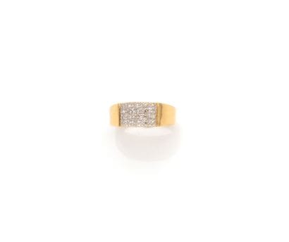 Bague jonc en or deux tons 18K (750/1000)...