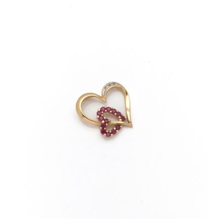 Pendentif en or deux tons 18K (750/1000)...
