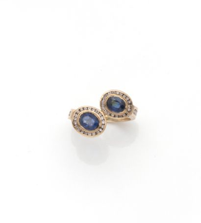 Bague croisée en or jaune 18K (750/1000)...