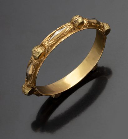 Bracelet jonc en or jaune 18K (750/1000)...